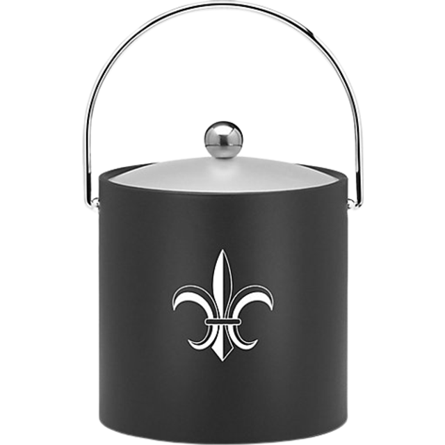 Kasualware 3 Qt. Ice Bucket Black Fleur De Lis