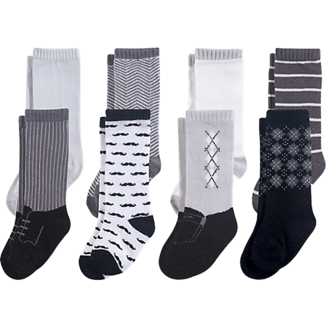 Hudson Baby Unisex Baby Cotton Rich Knee-High Socks  Black Gentleman