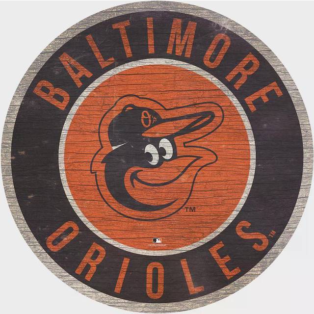 Fan Creations 7846020540 MLB 12 in. Baltimore Orioles Round State Design Wood Sign