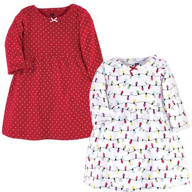 Hudson Baby Girl's Cotton Dresses  Christmas Lights  12-18 Months