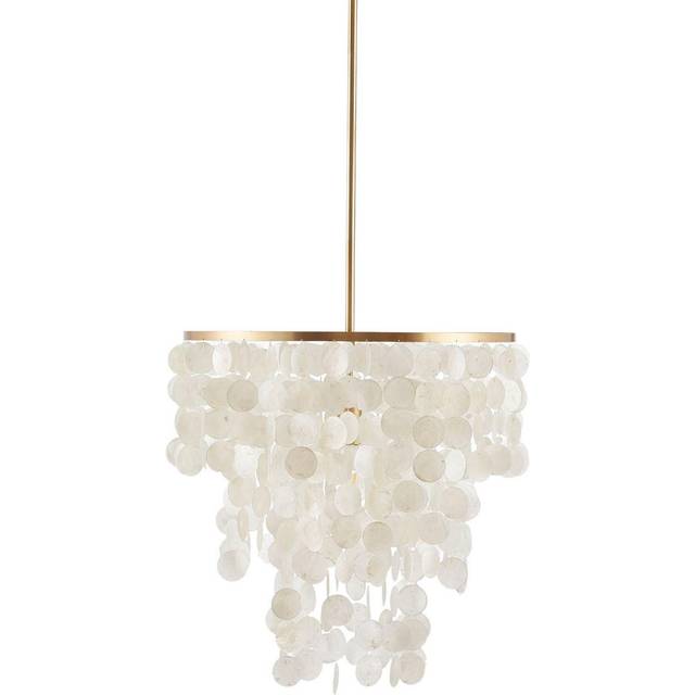 Urban Habitat Isla Modern Classic Chandeliers-Metal  White Shell Shade Pendant Ligthing Lamp Ceiling Dining Room Lighting Fixtures Hanging