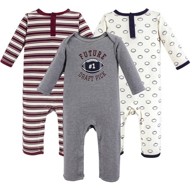 Hudson Baby baby girls Cotton Coveralls Layette Set  Football  0-3 Months US
