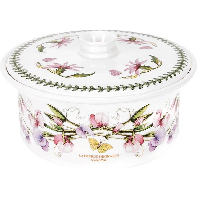 Portmeirion, Botanic Garden - 1.7L Ceramic Round Casserole - White (1.7L)