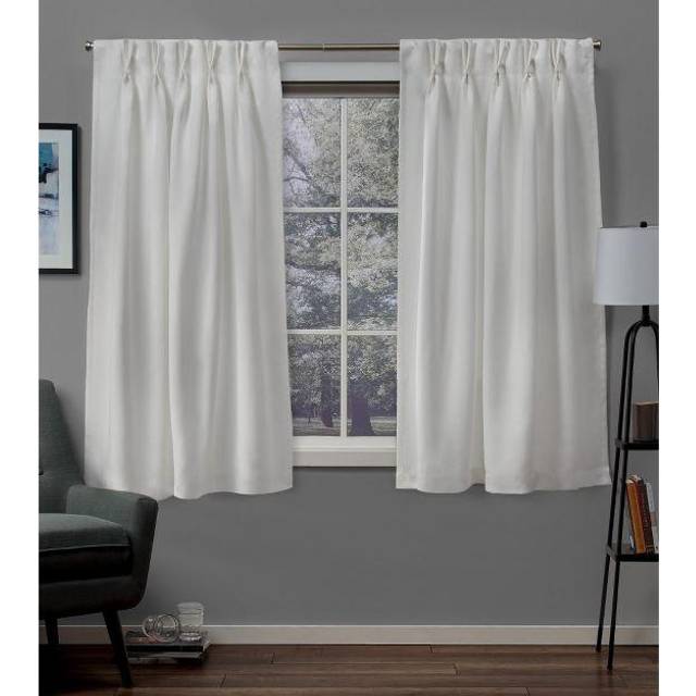 "Exclusive Home Sateen Twill Woven Room Darkening Blackout Pinch Pleat/Hidden Tab Top Curtain Panel Pair  63"""""""" Length  Peacoat Blue"