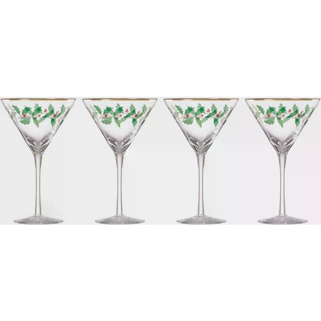 Lenox 893570 Holiday Decal 4-Piece Martini Glass Set  Christmas Dinnerware  Hosting