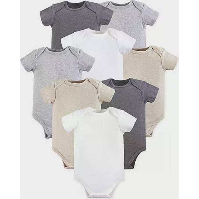 Hudson Baby Unisex Cotton Bodysuits  Heather Gray  0-3 Months