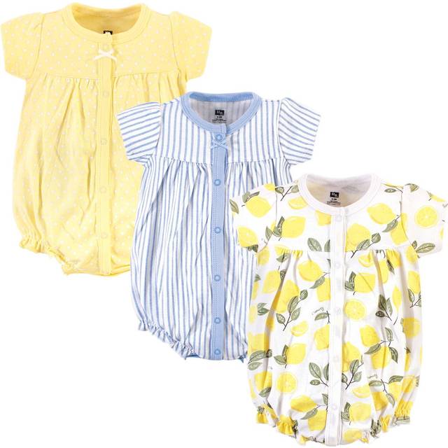 Hudson Baby Unisex Cotton Rompers  Lemon  12-18 Months