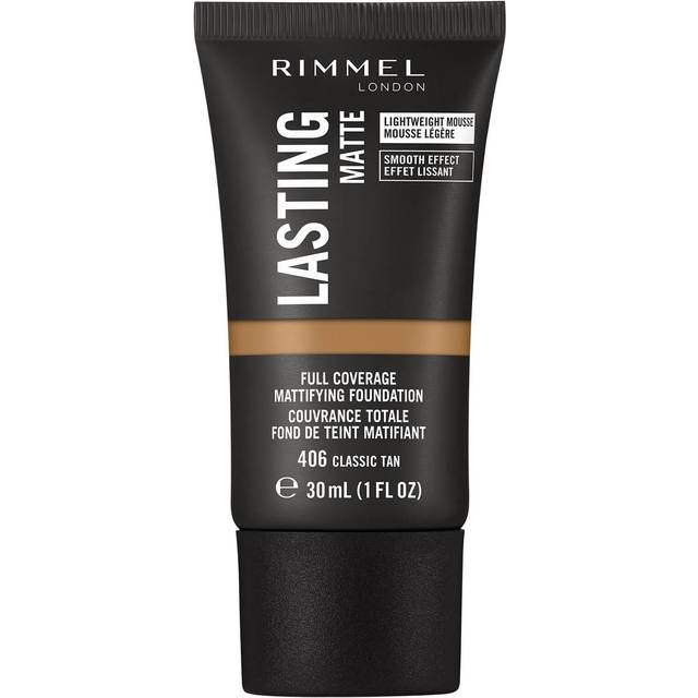 Rimmel London Lasting Matte Foundation 30ml (Various Shades) 406 Classic Tan