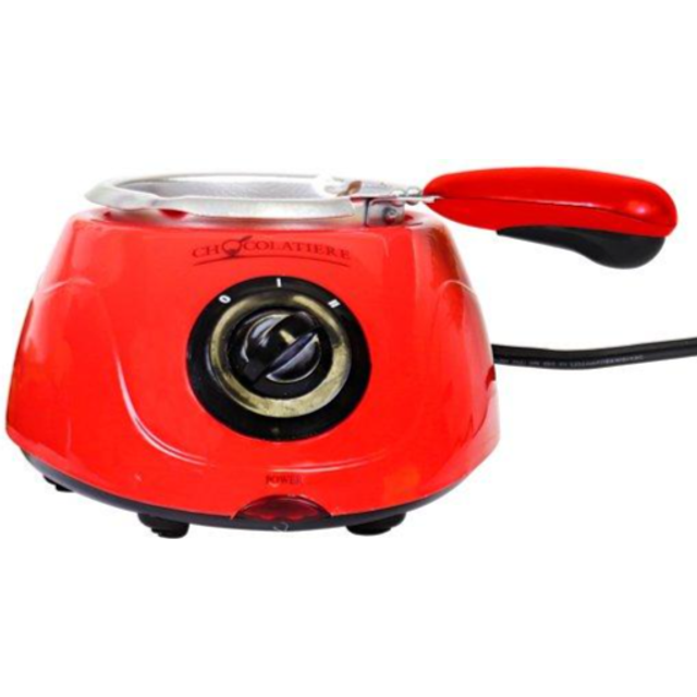 Total Chef Koolatron Chocolate Melting Pot Fondue Set, Red, Black