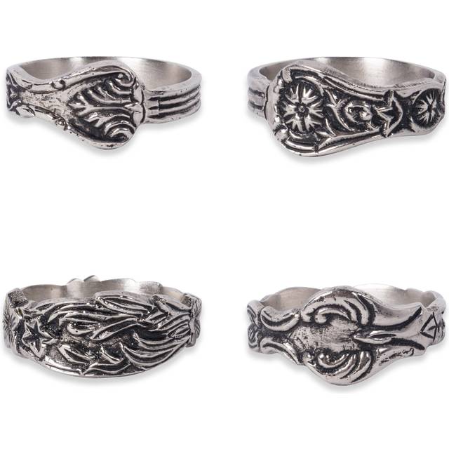 DII Assorted Silver Spoon Napkin Ring (Set of 4)