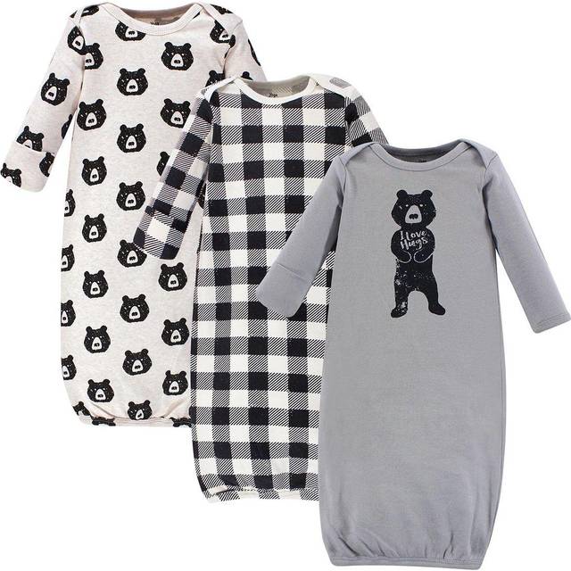 Yoga Sprout Cotton Gowns  3 Pack  Bear Hugs  Preemie