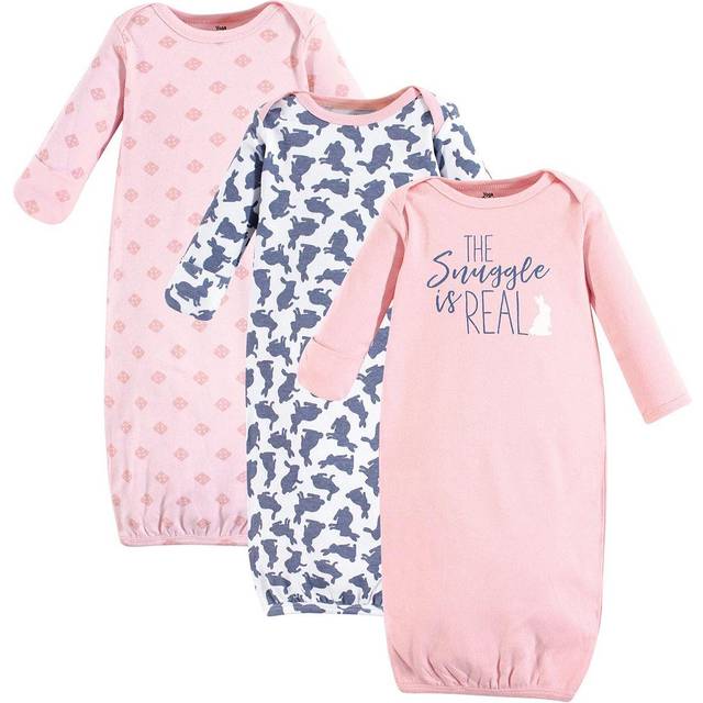 Yoga Sprout Cotton Gowns  3 Pack  Snuggle Bunny  Preemie