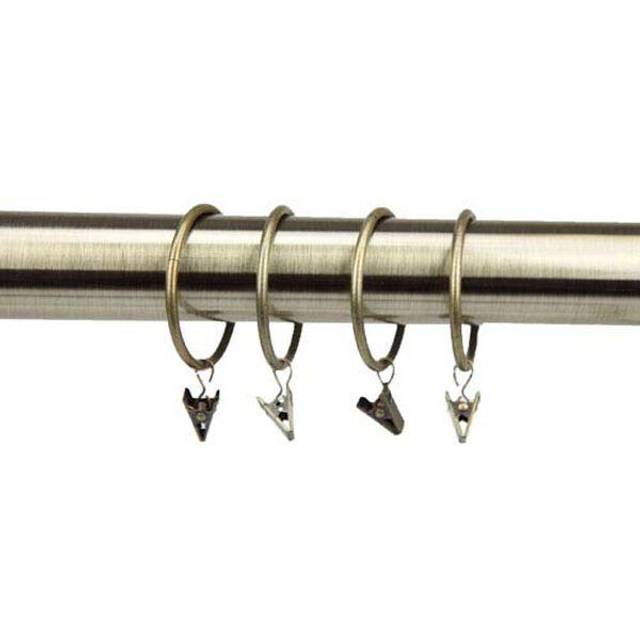 Rod Desyne 2 inch Curtain Rings w/Clip  Black