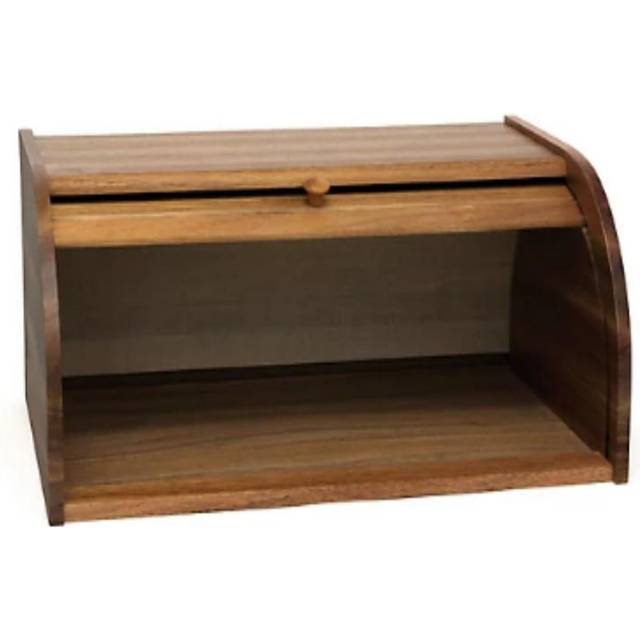 "Lipper International Acacia Wood Rolltop Bread Box  16"""" x 10-3/4"""" x 7"""""