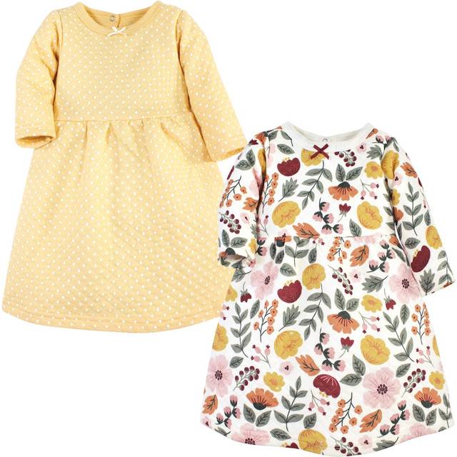 Hudson Baby Infant and Toddler Girl Cotton Dresses  Fall Botanical  0-3 Months