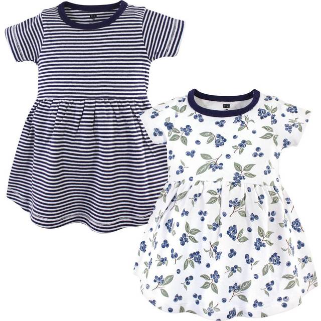 Hudson Baby Infant and Toddler girl cotton Dresses Blueberries  4 Todd