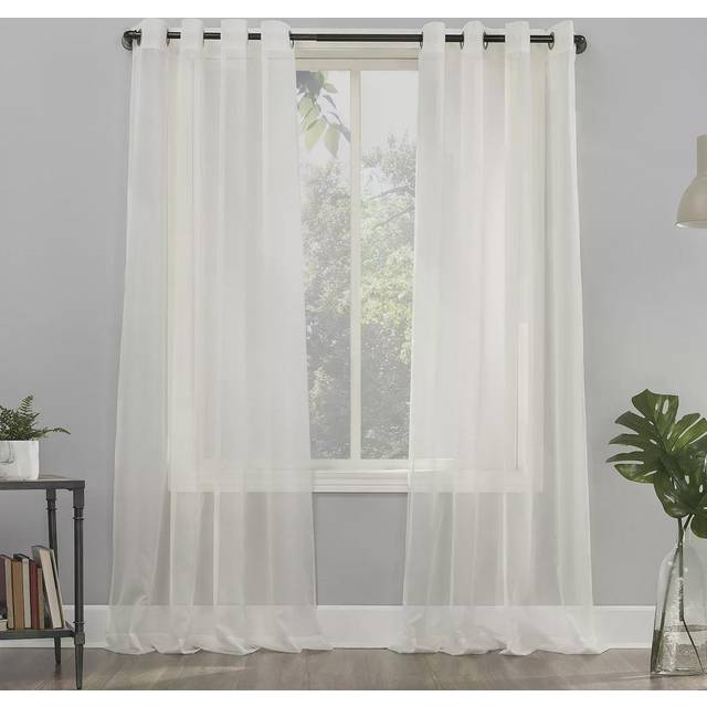 "No. 918 Emily Sheer Voile Grommet Curtain Panel  59"""""""" x 120""""""""  Eggshell Off-White"