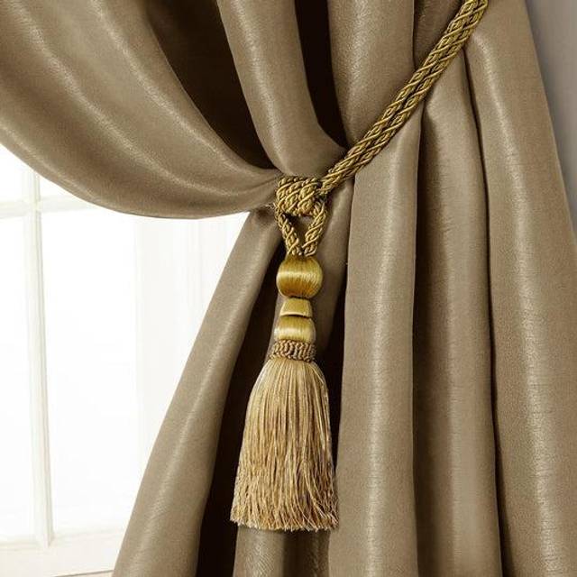 Elrene Home Fashions Amelia Decorative Tassel Window-Curtain Tieback  24 Inches  Gold