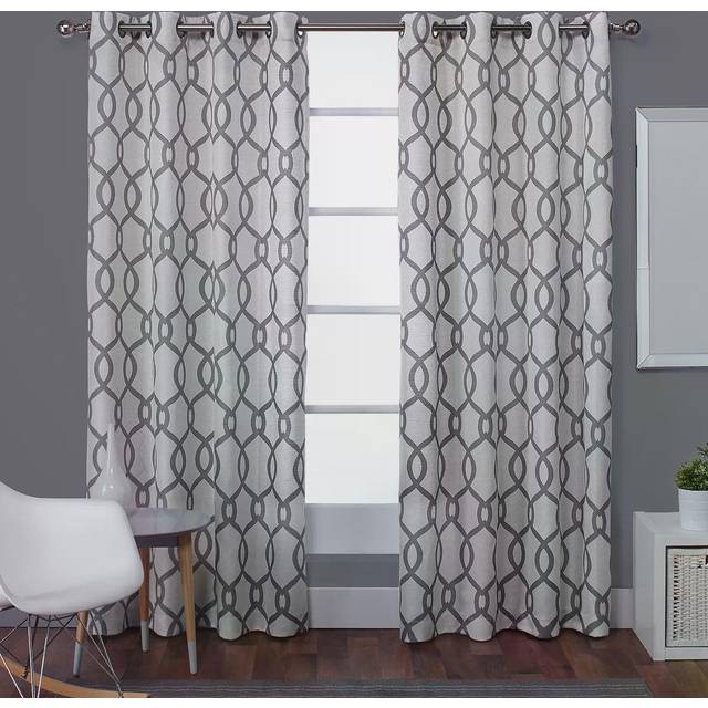 Exclusive Home Curtains Exclusive Home Kochi Light Filtering Linen Blend Grommet Top Curtain Panel Pair  54x108  Black Pearl  2 Count