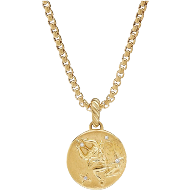Taurus Amulet in 18ct Yellow Gold with Diamonds, 28.7mm