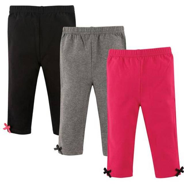 Hudson Baby Unisex Baby Cotton Pants and Leggings Rose Black  6-9 Months