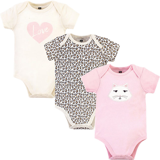 Hudson Baby Unisex Cotton Bodysuits  Kitty  6-9 Months