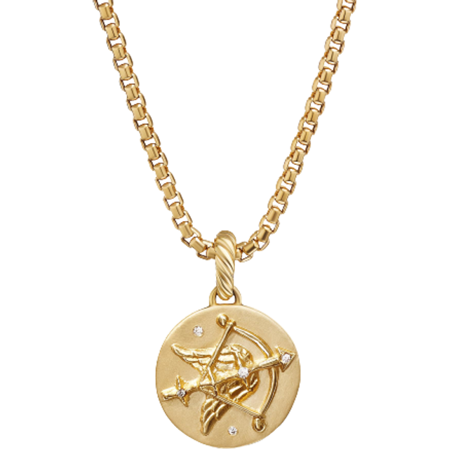 Sagittarius Amulet in 18ct Yellow Gold with Diamonds, 28.7mm