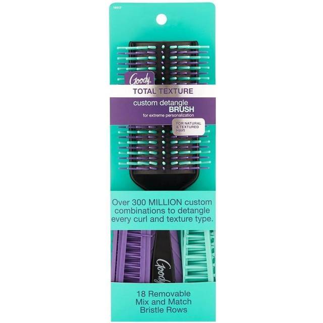 Goody Total Texture Customizable Brush - Detangller Brush with 18 Mix and Match Removable Bristle Rows for Extreme Personalization - Thick a