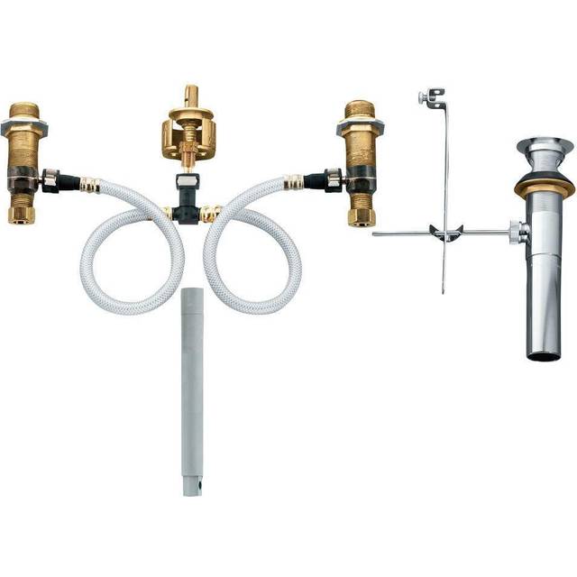 Moen Brass Widespread Bathroom Sink Faucet Rough-In Valve with Drain Assembly  Featuring M-PACT Technology  9000