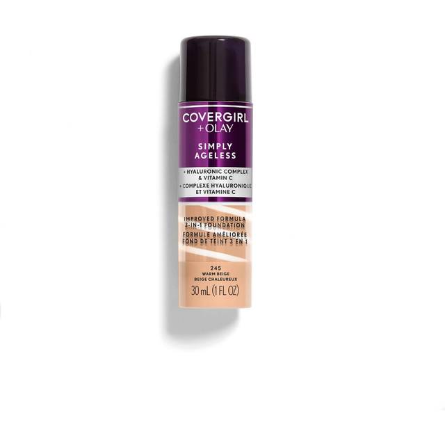Covergirl, Olay Simply Ageless, 3-in-1 Foundation, 245 Warm Beige, 1 fl oz (30 ml)