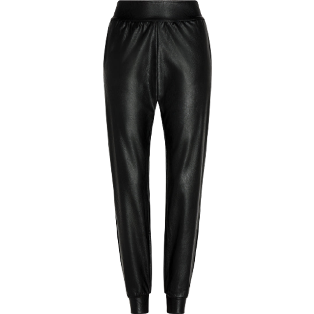 (Large) Commando Women's Black Faux Leather Joggers