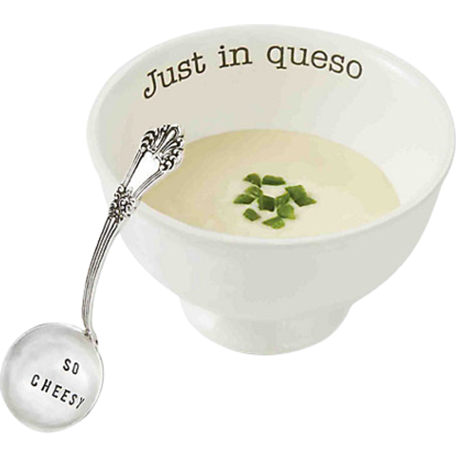 Mud Pie Just in Queso Dip Set  White