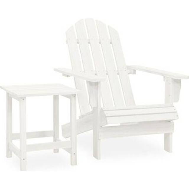 vidaXL Garden Adirondack Chair with Table Solid Fir Wood White