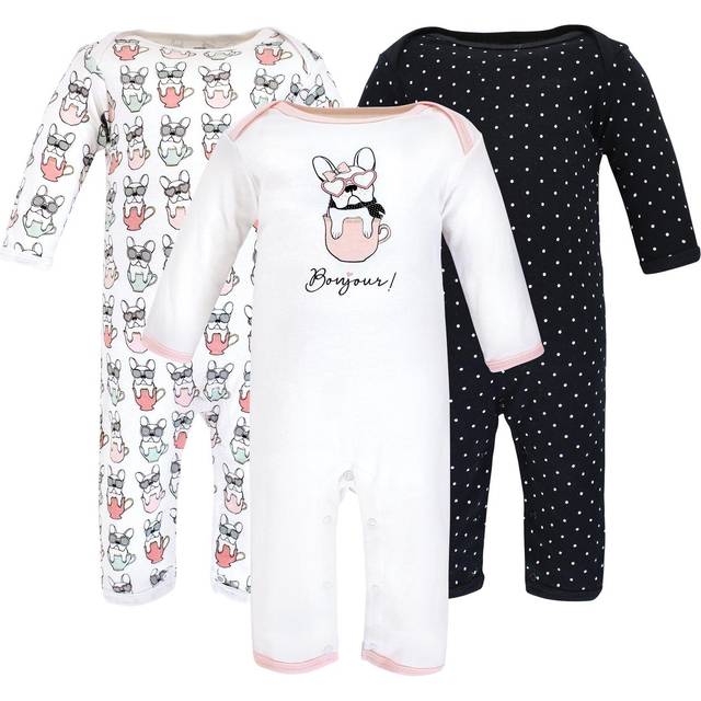 Hudson Baby Unisex Baby Cotton Coveralls  Bonjour  6-9 Months