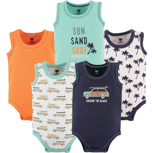 Hudson Baby Unisex Baby Cotton Sleeveless Bodysuits  Surf Car  9-12 Months