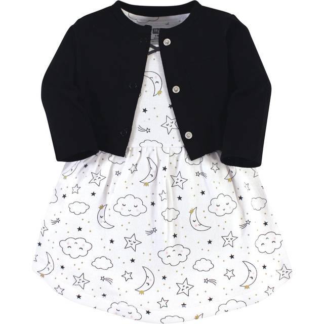 Hudson Baby Girls' Cotton Dress and Cardigan Set  Dreamer  3-6 Months