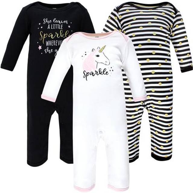 Hudson Baby Unisex Baby cotton coveralls Sparkle Unicorn  0-3 Months