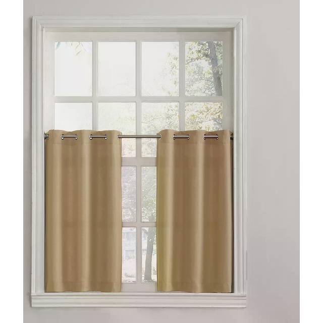 No. 918 Montego Casual Textured Semi-Sheer Grommet Kitchen Curtain Tie