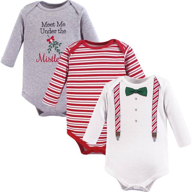 Little Treasure Unisex Baby Cotton Bodysuits  Christmas Suspenders  12-18 Months
