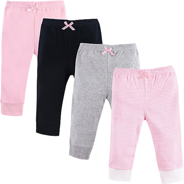 Luvable Friends Unisex Baby Cotton Pants  Light Pink Stripe  12-18 Months