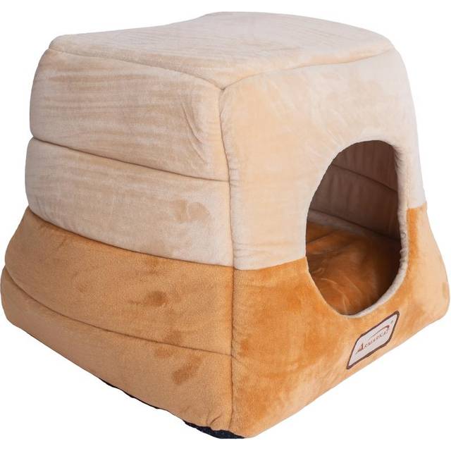 Cat Bed in Orange and Beige