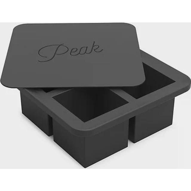 W&P Peak Silicone Extra Large Cube Ice Tray w/ Protective Lid | Charcoal | Easy to Remove Ice Cubes | Food Grade Premium Silicone | Dishwasher Safe  B