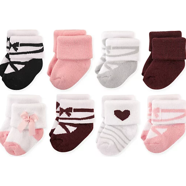 Hudson Baby Unisex Cotton Rich Newborn and Terry Socks  Ballet Burgundy  0-6 Months US