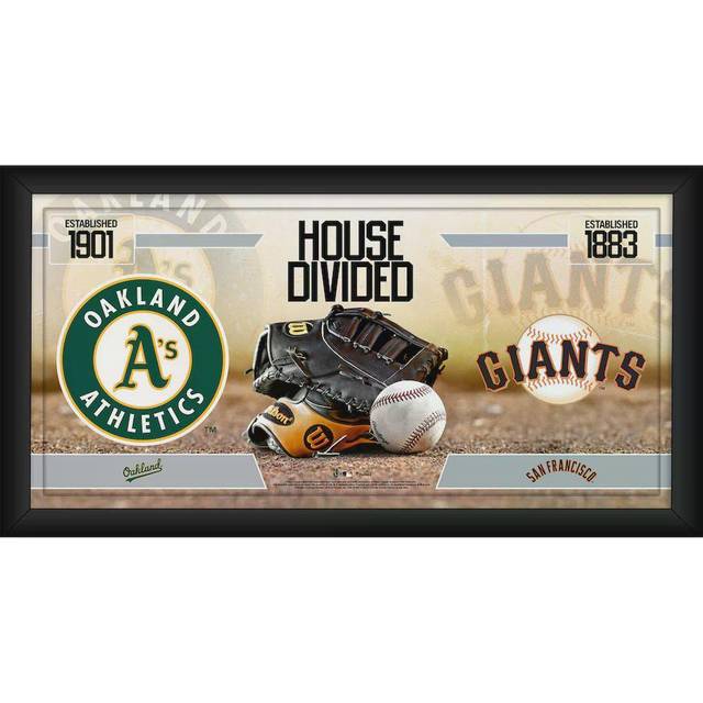 Oakland Athletics vs. San Francisco Giants Framed 10" x 20" House Divided Baseball Collage