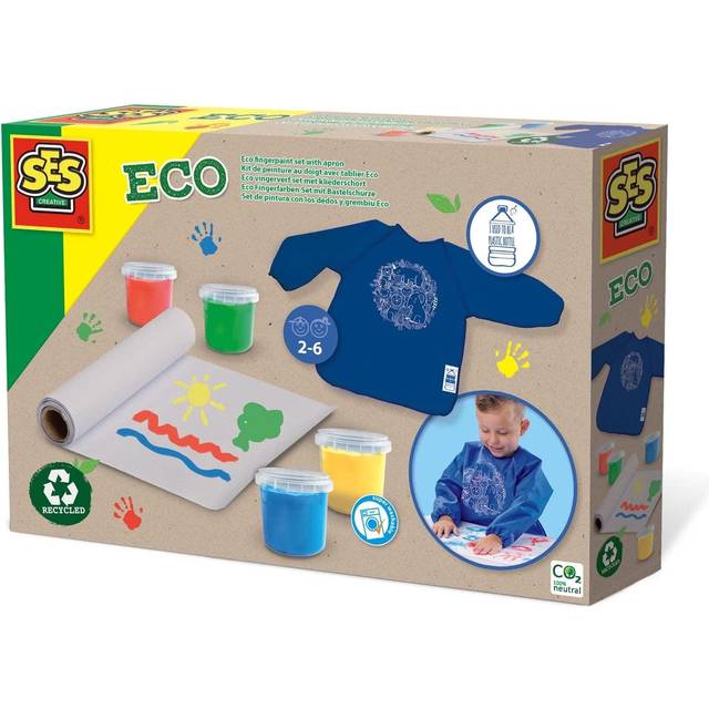 SES CREATIVE Eco Fingerpaint Set with Children's Apron (24924)