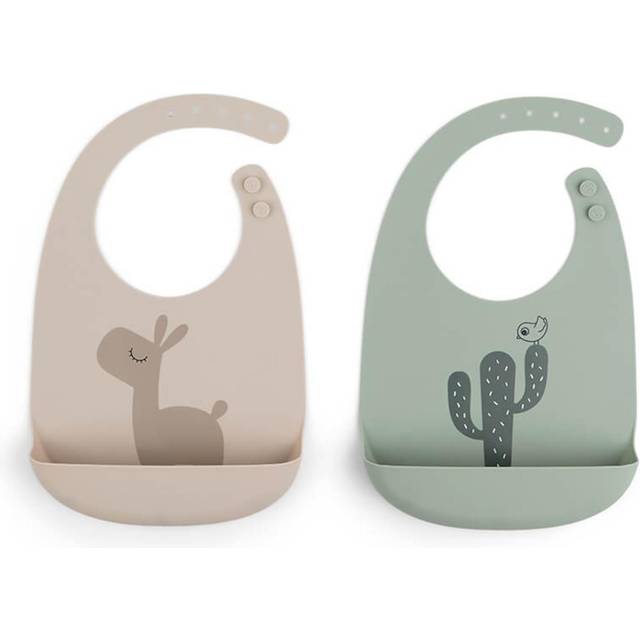 Done by Deer Haklapp silikon 2-pack Lalee Sand/Green - Grön