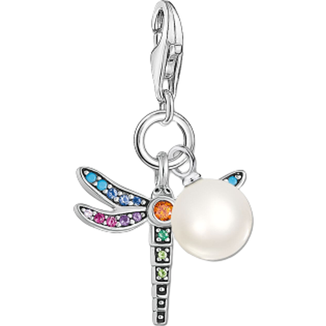 Thomas sabo sterling silver pearl dragonfly charm pendant