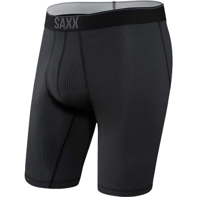 Saxx Quest Boxer Brief Men's Underwear, L Black II - Black/Purple/Black - 35-38"