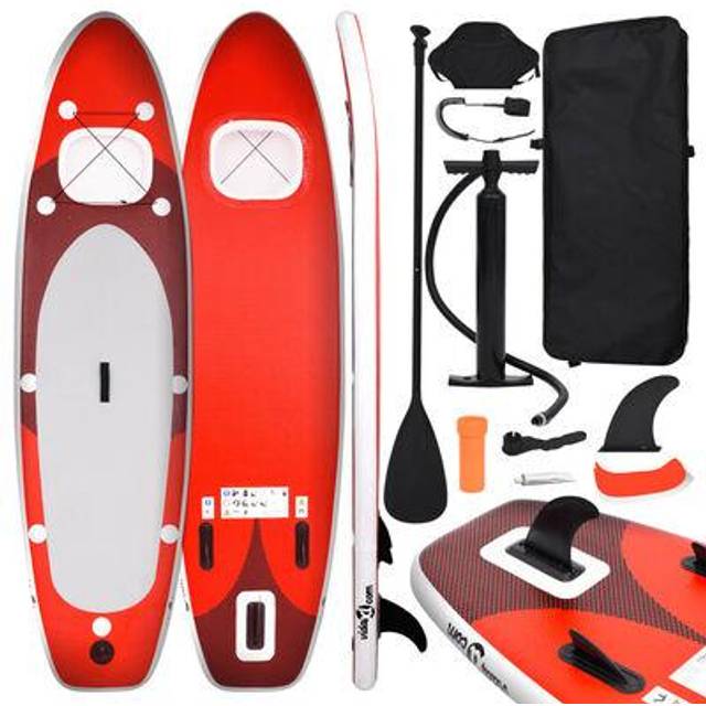 Upplåsbar SUP-bräda set blå 300x76x10 cm
