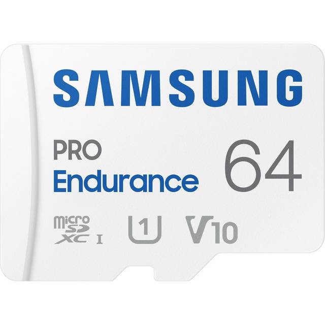Samsung PRO Endurance 64 GB microSDXC UHS-I U1 100 MB/s videoövervakningsminneskort med adapter (MB-MJ64KA)